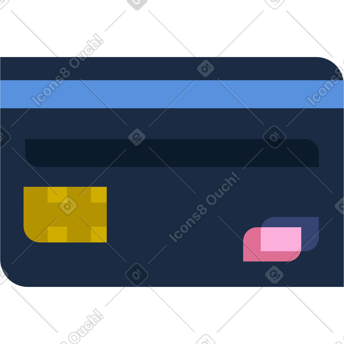 Bank card illustration in Vector style download in PNG, SVG