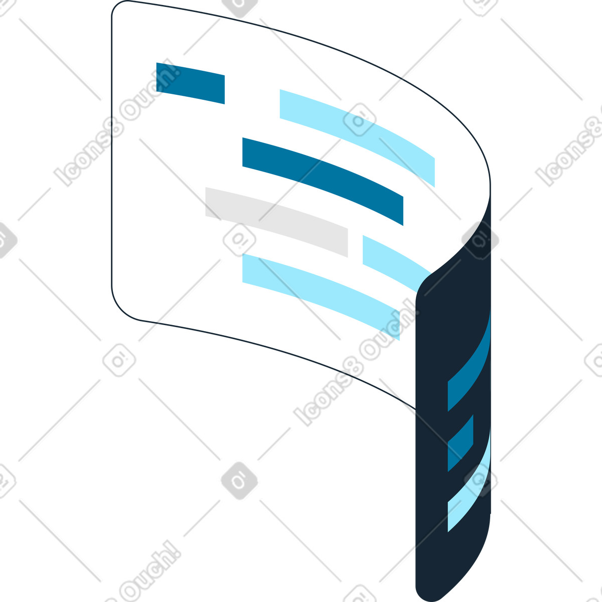 Pannello curvo con linee illustrazione in stile Indigo scarica in PNG, SVG