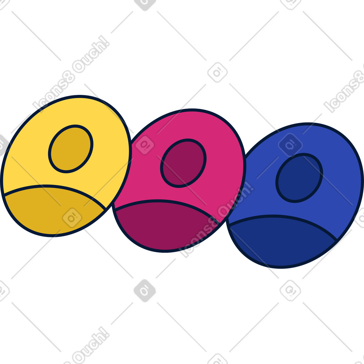 Ilustración Avatares de usuario en estilo Neat a descargar en PNG y SVG