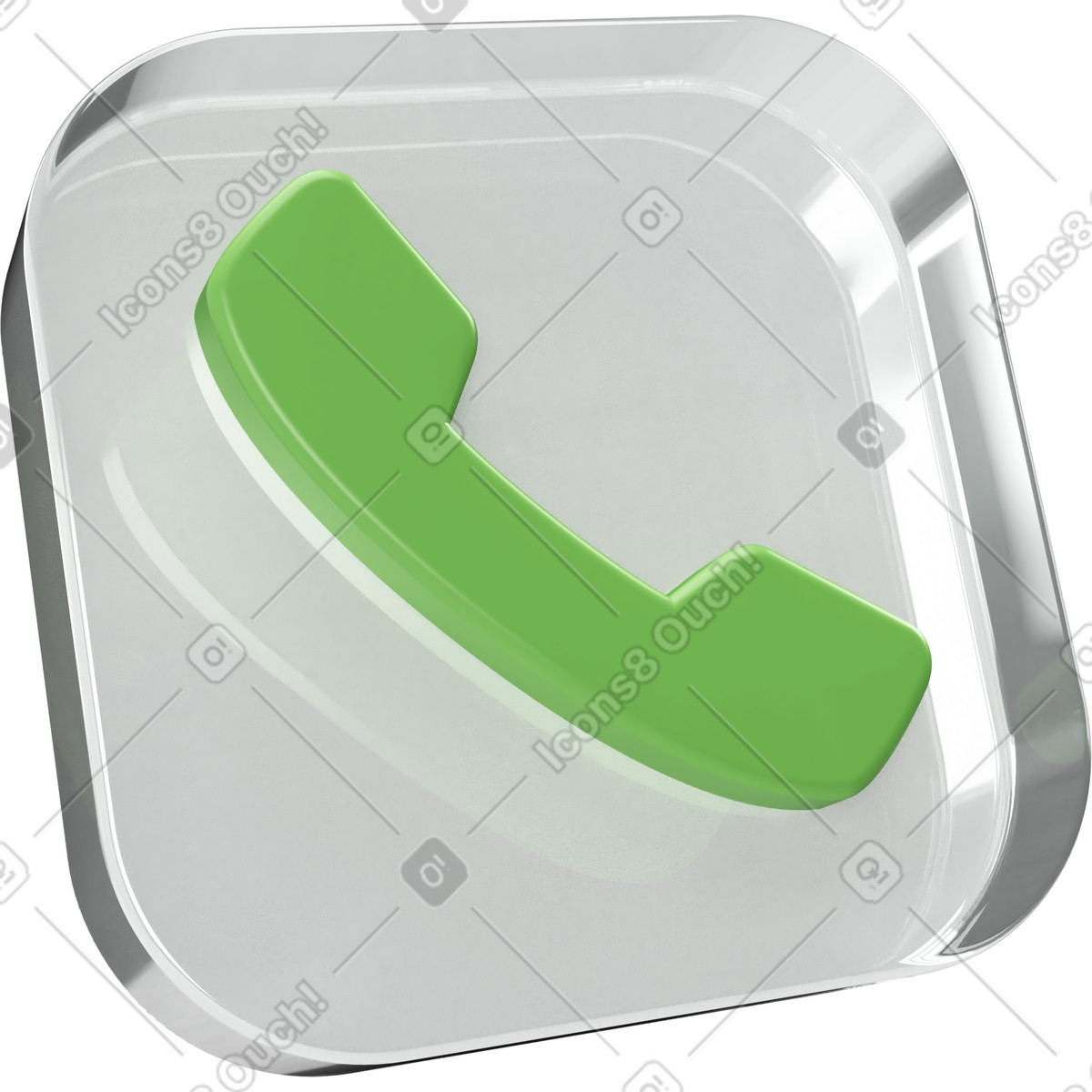 Phone on glass plate illustration in 3D Corporate style download in PNG, SVG