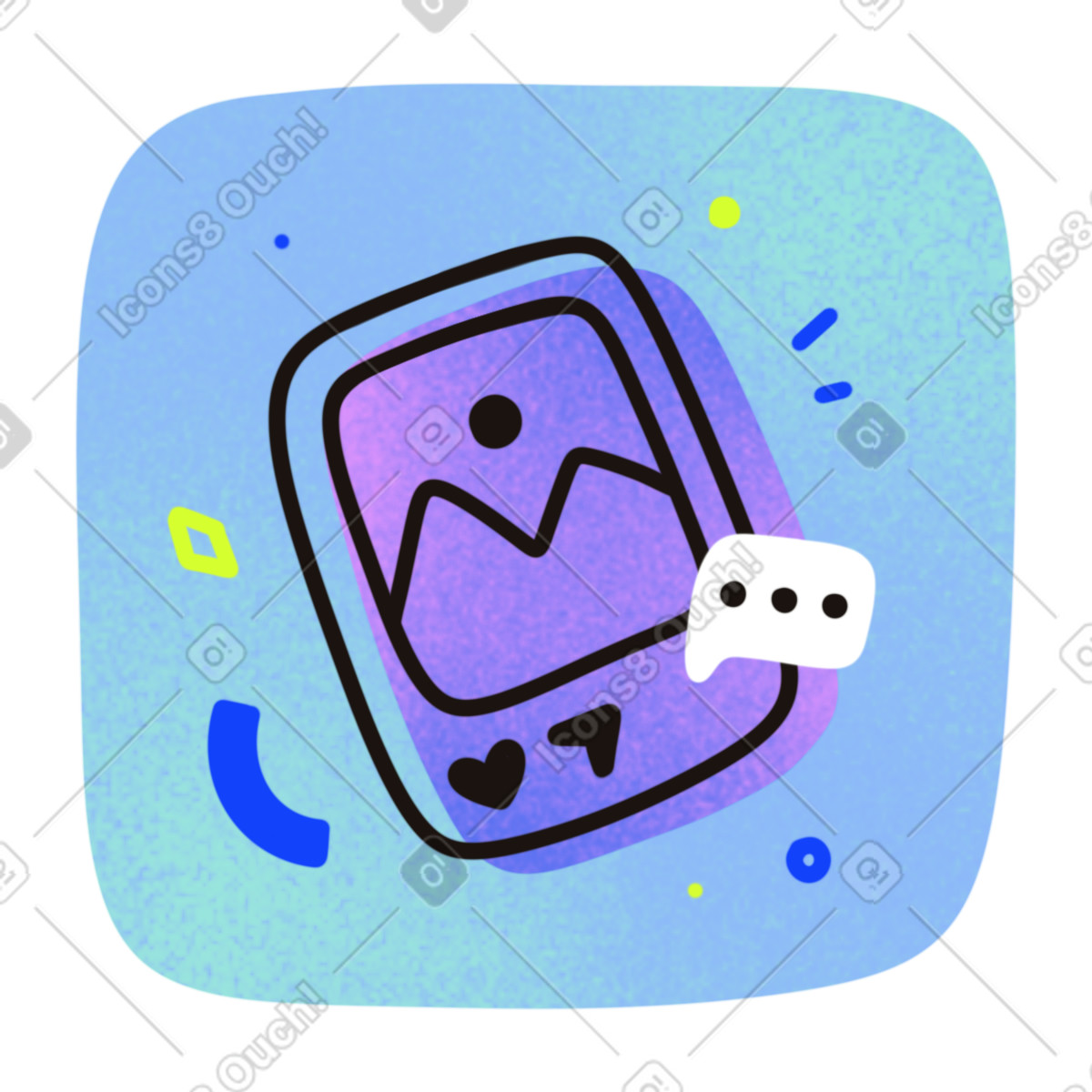 Social media post illustration in Flow style download in PNG, SVG