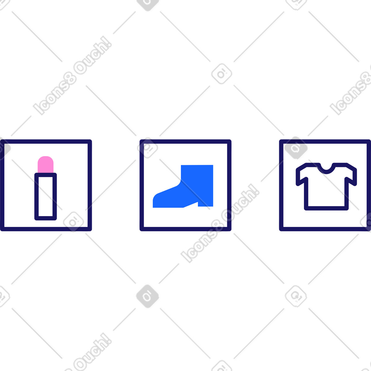 Icone dello shopping per la finestra web illustrazione in stile Matey scarica in PNG, SVG