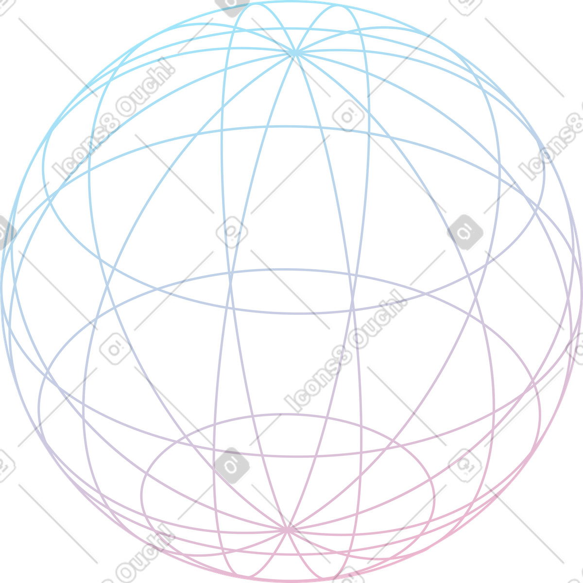 Sfera wireframe illustrazione in stile Node scarica in PNG, SVG