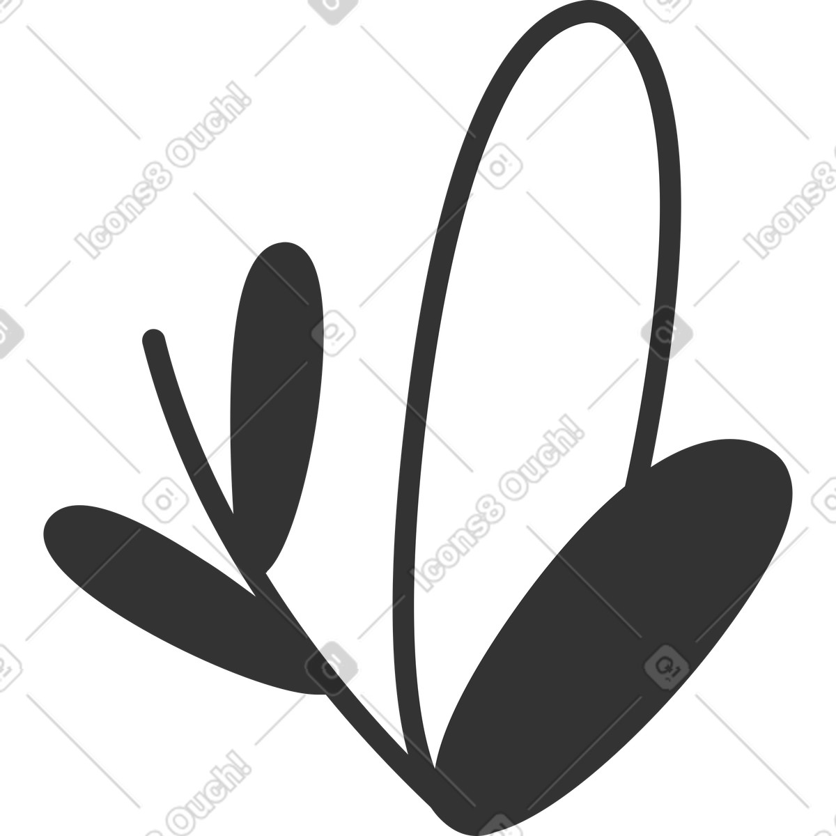 Ilustração de One white leaf with three black leaves em no estilo Crayon para baixar em PNG, SVG
