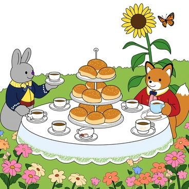 A whimsical tea party where buns are served as the main dish