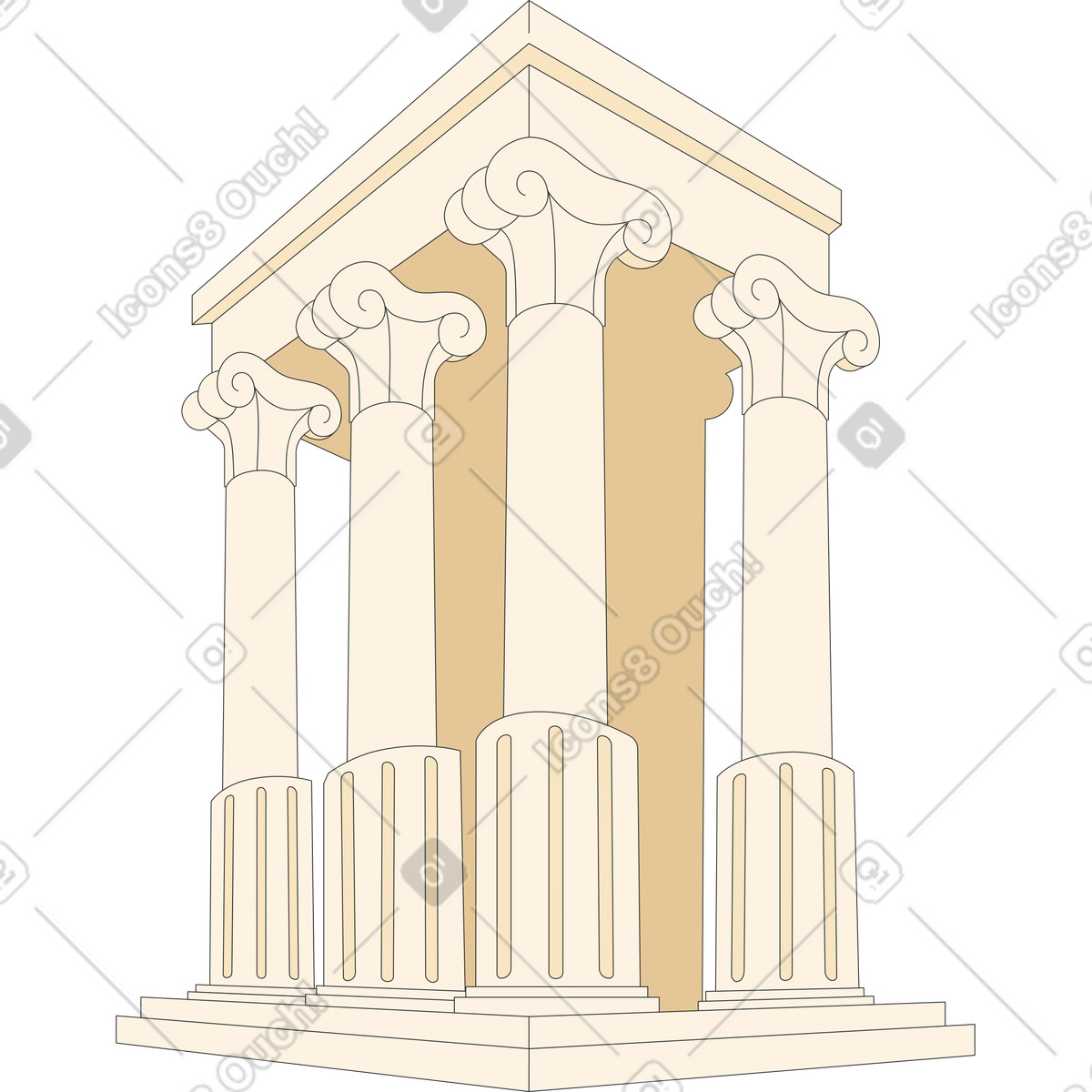 Illustration Ancient temple dans le style Kit à télécharger aux formats PNG, SVG