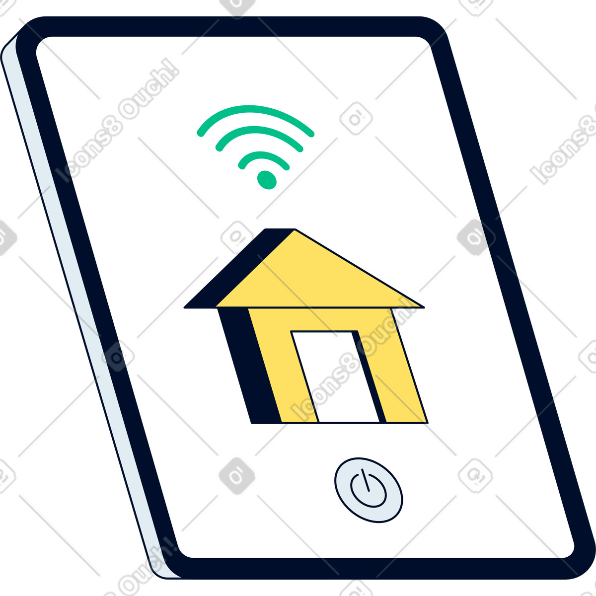 Teal 스타일의 Smart home tablet 일러스트레이션 PNG, SVG 다운로드