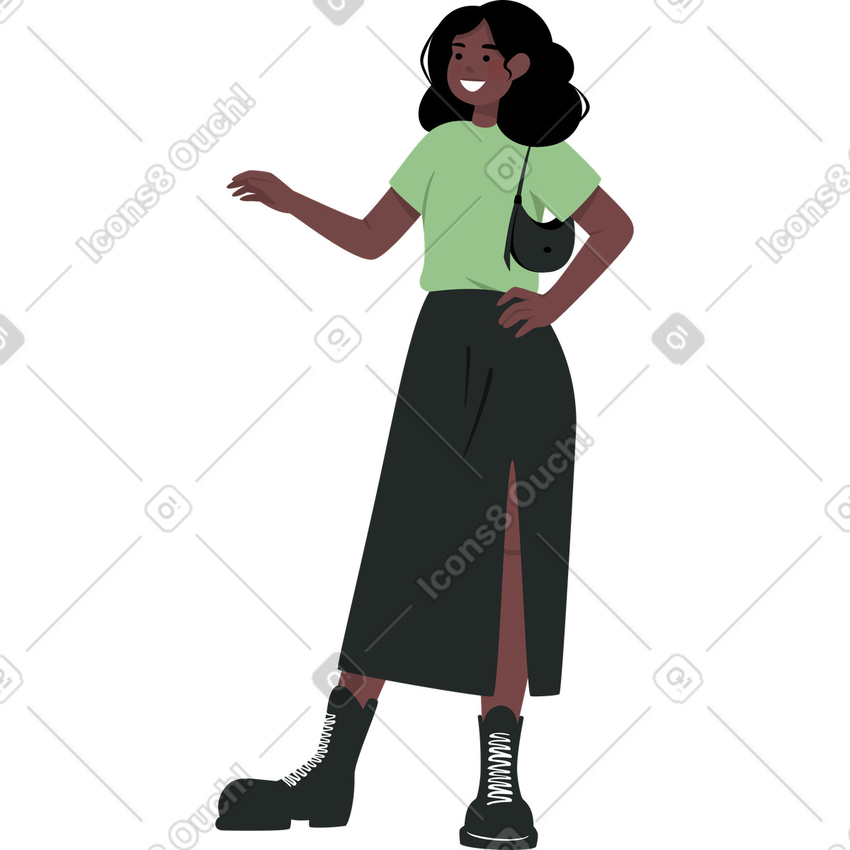 Mode mädchen-Illustration im Lagom-Stil als Download in PNG, SVG