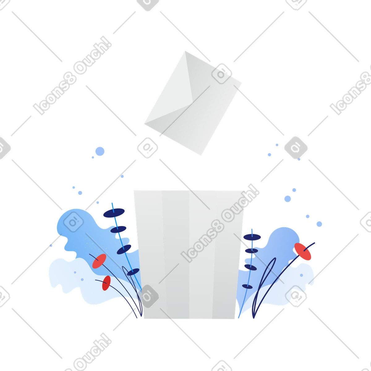 Illustration Jetez les ordures à la poubelle dans le style Clip télécharger aux formats PNG, SVG