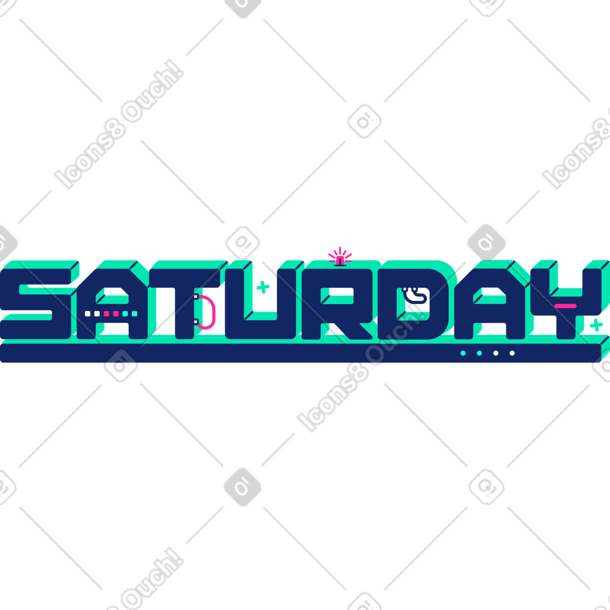 Saturday illustration in Cyborg style download in PNG, SVG