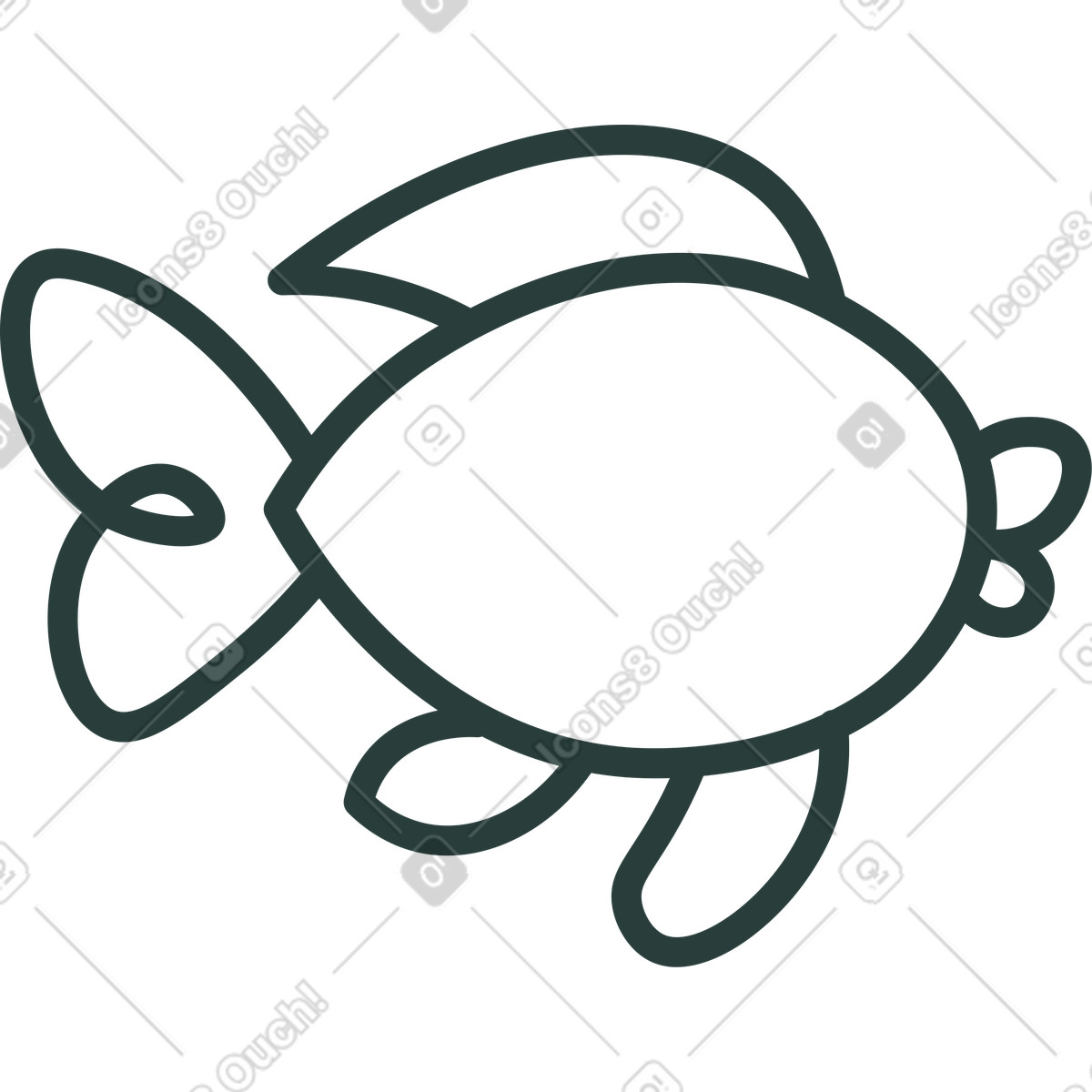 Illustration Poisson dans le style Macaroni à télécharger aux formats PNG, SVG