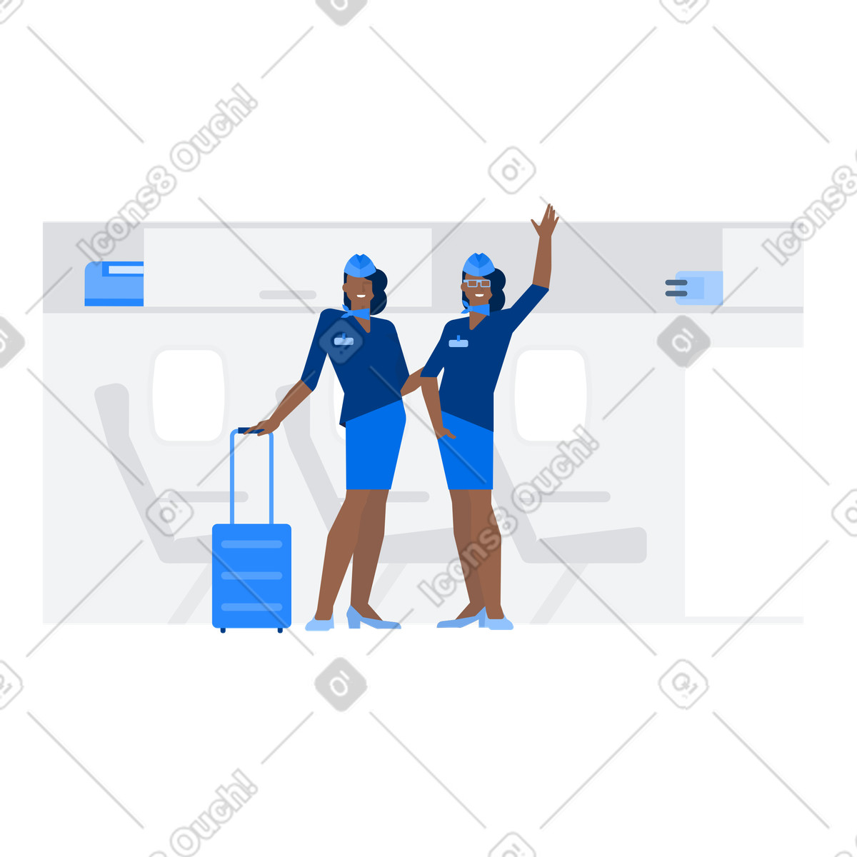 Assistenti di volo illustrazione in stile Urban scarica in PNG, SVG