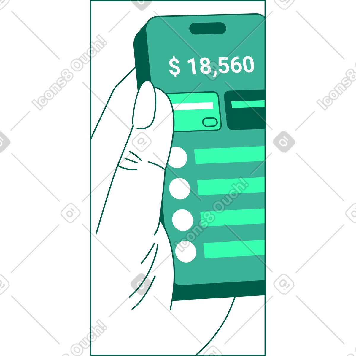 Ilustração de Quadro com banco on-line em no estilo Storyline para baixar em PNG, SVG