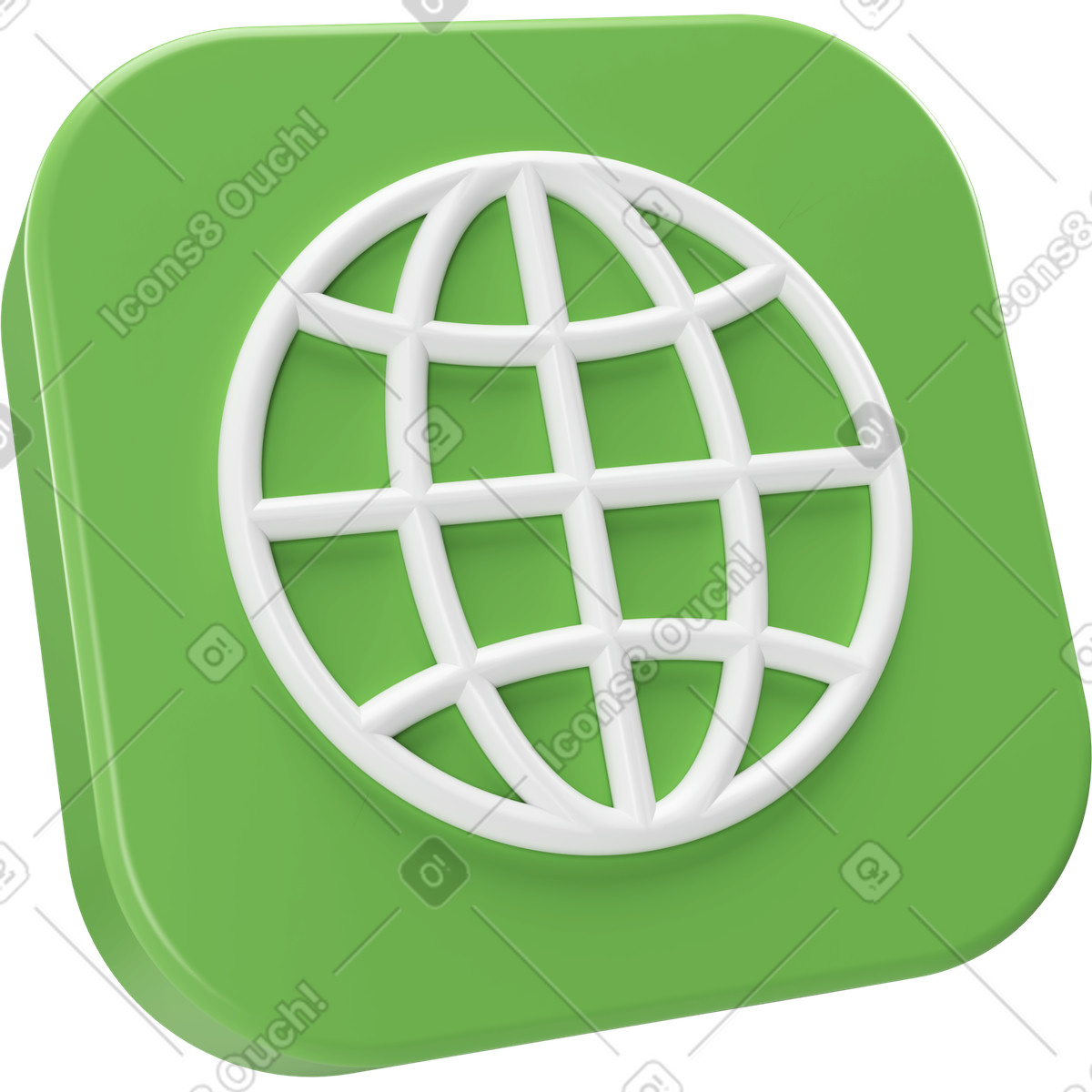 Icona del globo di internet su un piatto plastica illustrazione in stile 3D Corporate scarica in PNG, SVG