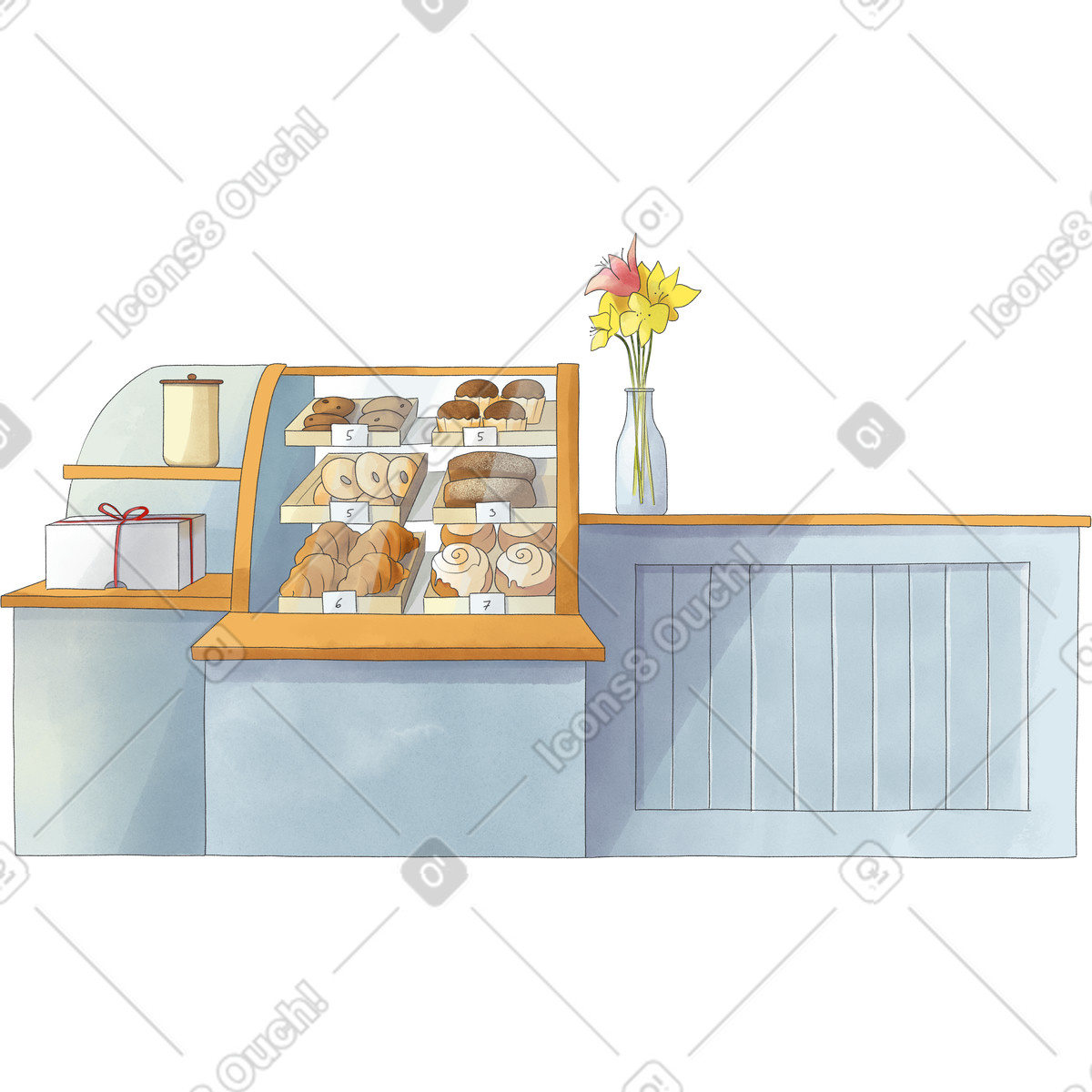 Banco panetteria illustrazione in stile Seasons scarica in PNG, SVG