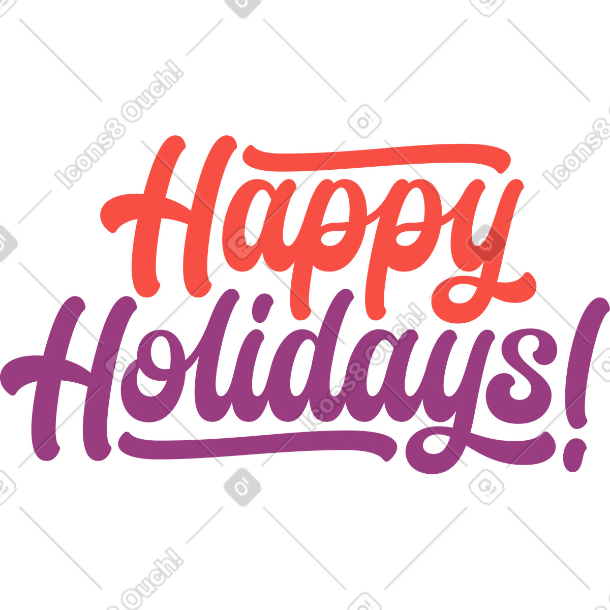 Illustration Lettrage joyeuses fêtes ! dans le style Sammy à télécharger aux formats PNG, SVG