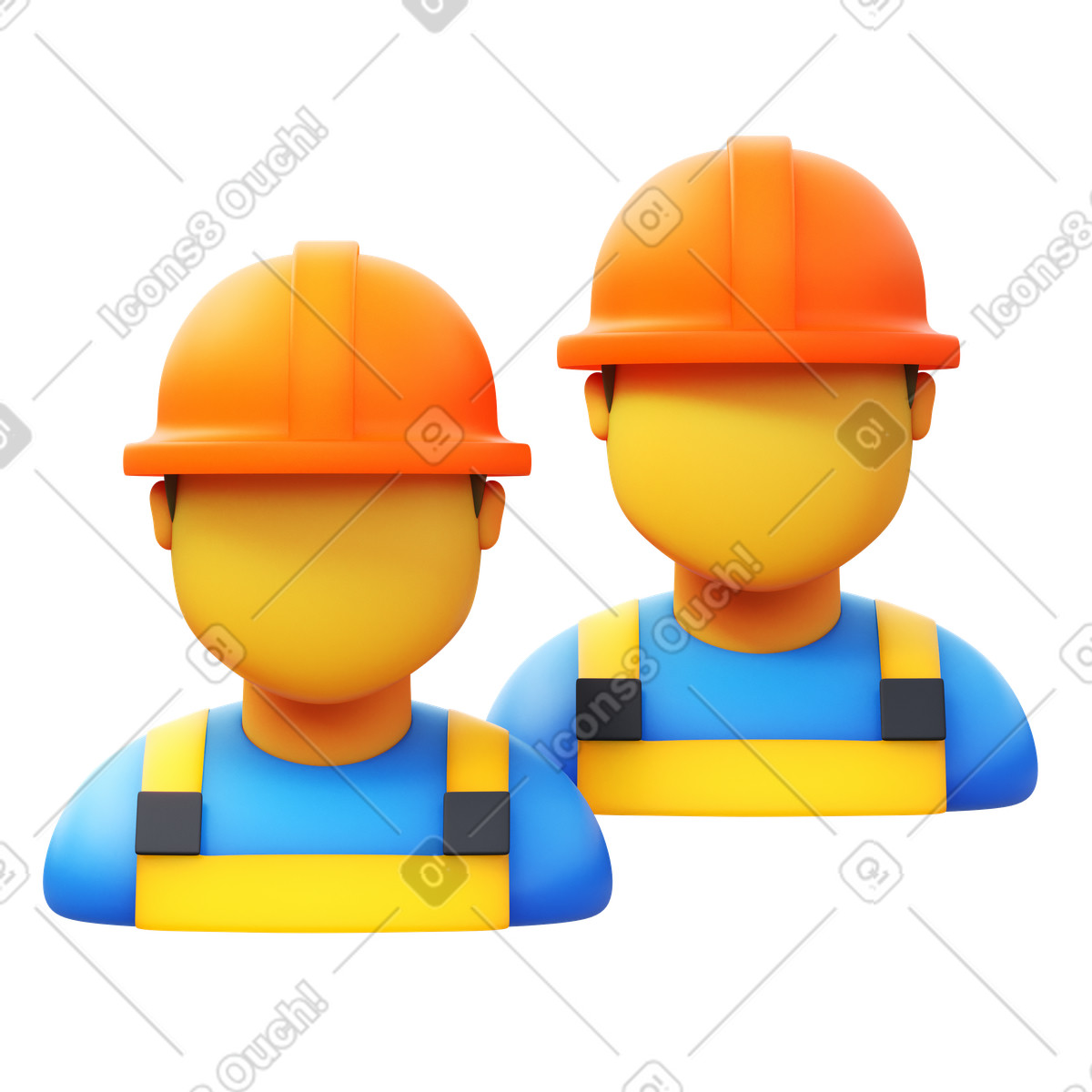 Workers illustration in 3D Fluency style download in PNG, SVG