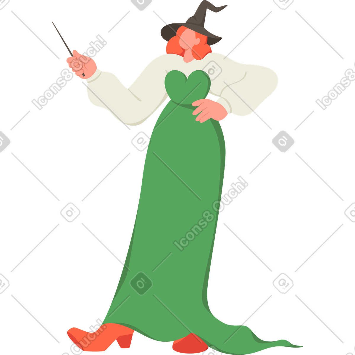 Ilustração de Bruxa em no estilo Social para baixar em PNG, SVG