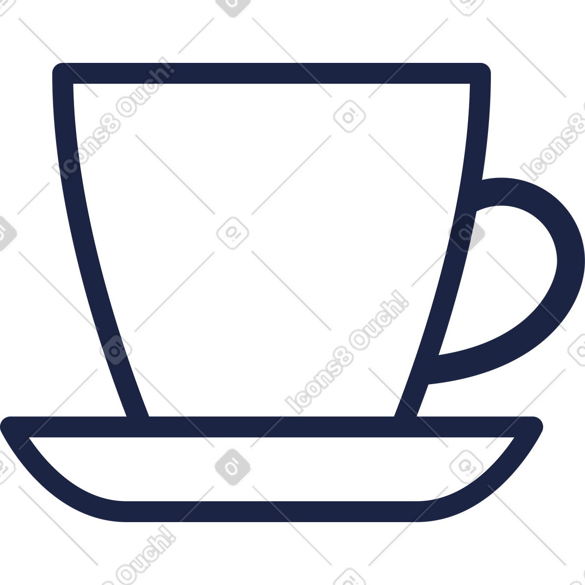 Ilustração de Xícara chá em no estilo Urban Line para baixar em PNG, SVG