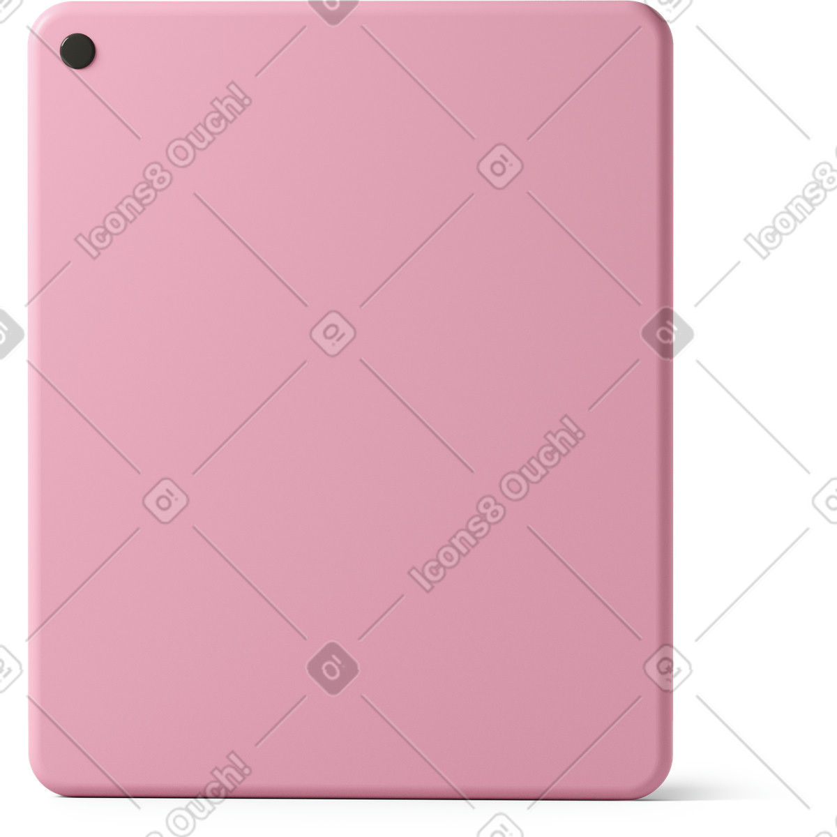 3D Casual life スタイルの Rear view of pink tablet のイラストをPNG、SVG形式でダウンロード