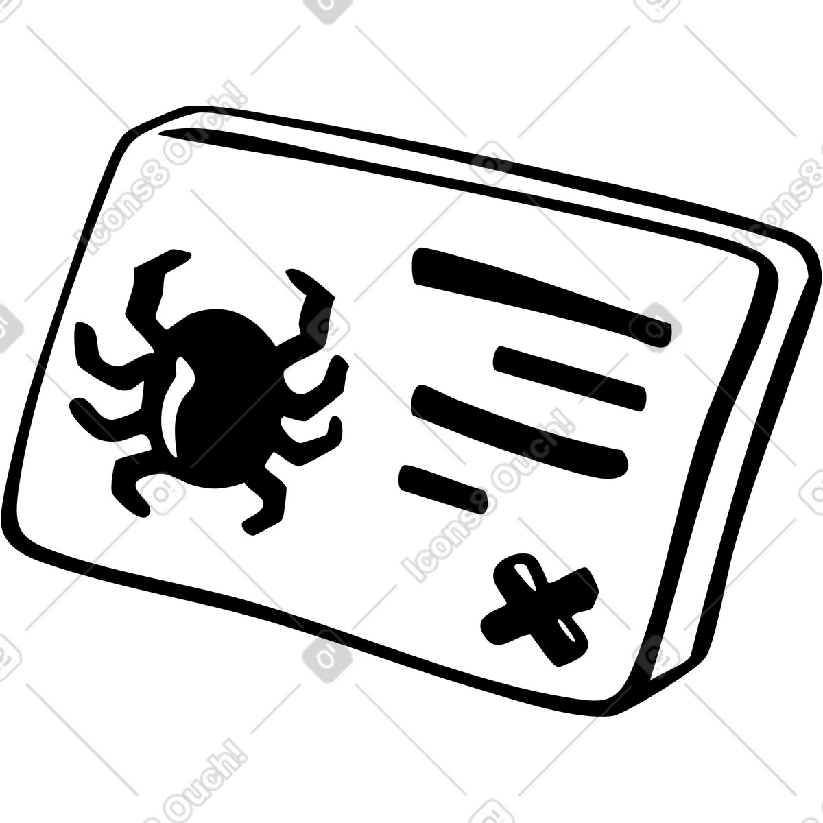 Blocco con virus illustrazione in stile Line scarica in PNG, SVG