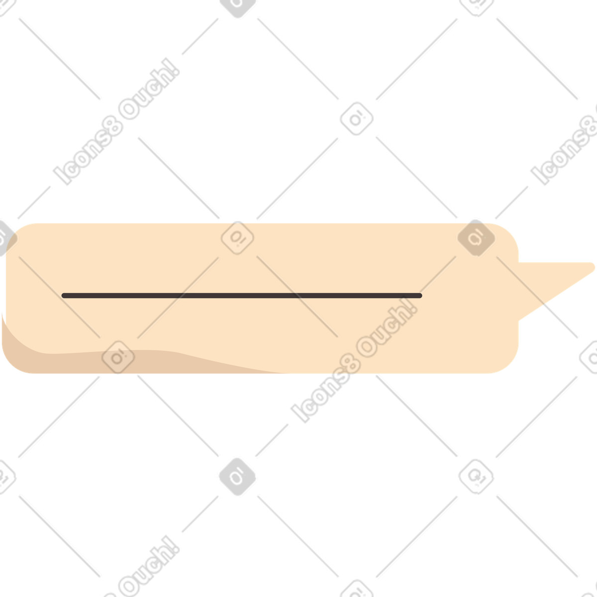 Dizzy スタイルの Speech beige bubble with text のイラストをPNG、SVG形式でダウンロード