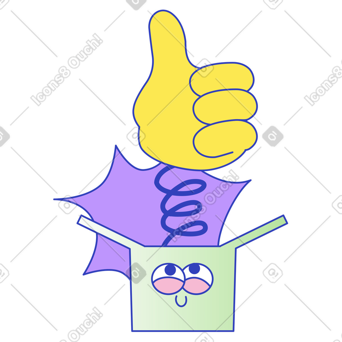 Illustration Lancement réussi du produit, confirmation de la qualité, approbation positive des utilisateurs aux formats PNG et SVG