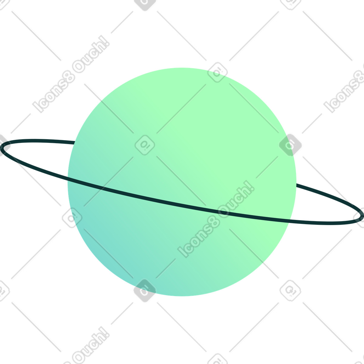 Ilustración Pequeño planeta verde en estilo Florid a descargar en PNG y SVG