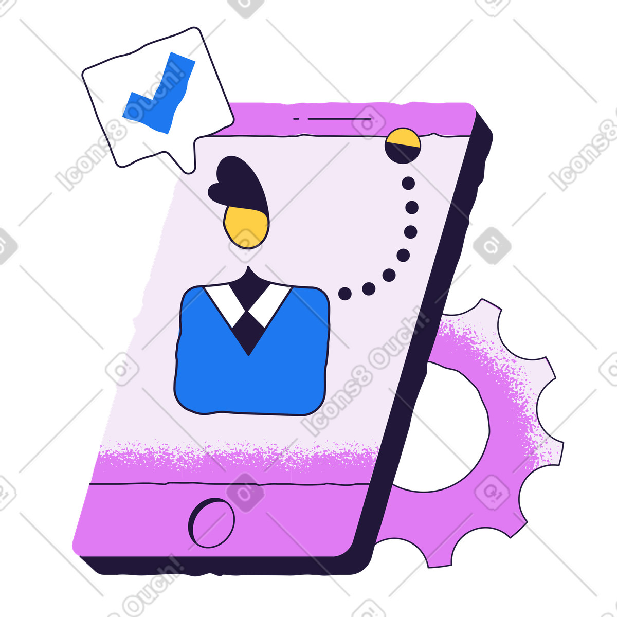 Support-service-Illustration im Conifer-Stil als Download in PNG, SVG