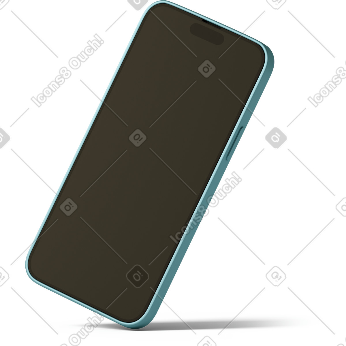 3D Casual life 스타일의 Side view of black phone screen 일러스트레이션 PNG, SVG 다운로드