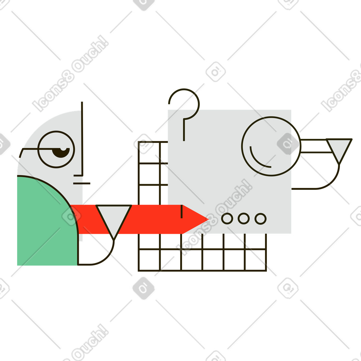 Ilustração de Perguntas frequentes em no estilo Geom para baixar em PNG, SVG