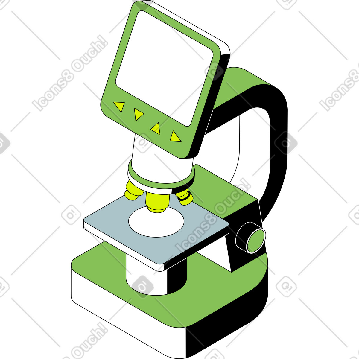 Electron microscope illustration in PNG, SVG