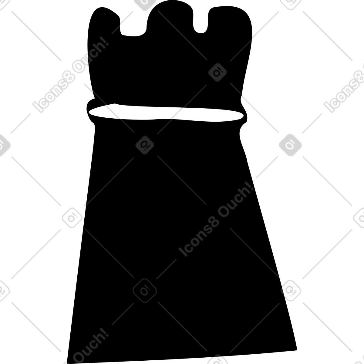Black rook chess piece illustration in Journal style download in PNG, SVG