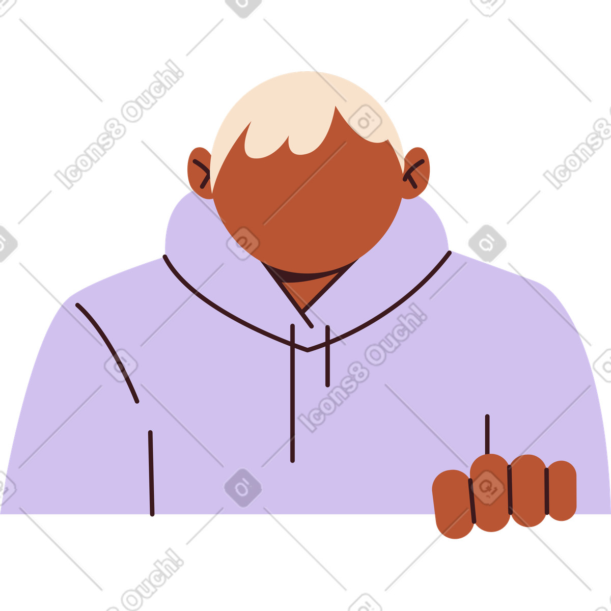 Ilustração de Cara moletom em no estilo Folks para baixar em PNG, SVG