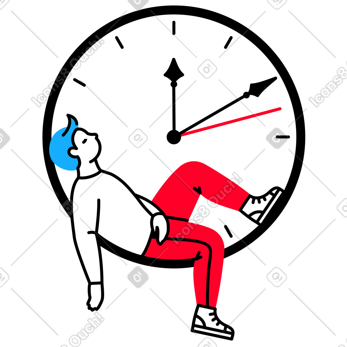 Иллюстрация Man falling asleep while waiting в стиле Transistor — скачать в форматах PNG, SVG
