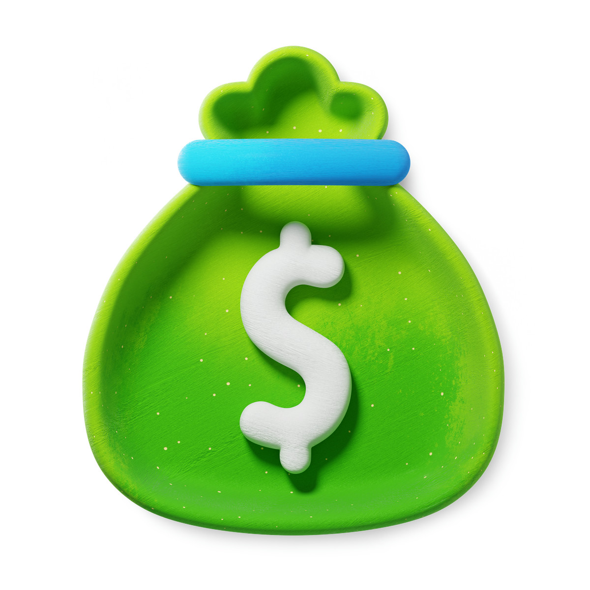 Ilustração de Ícone saco dinheiro com símbolo dólar branco para aplicativos financeiros em no estilo 3D Microsoft Fluent illustration baixar em PNG, SVG