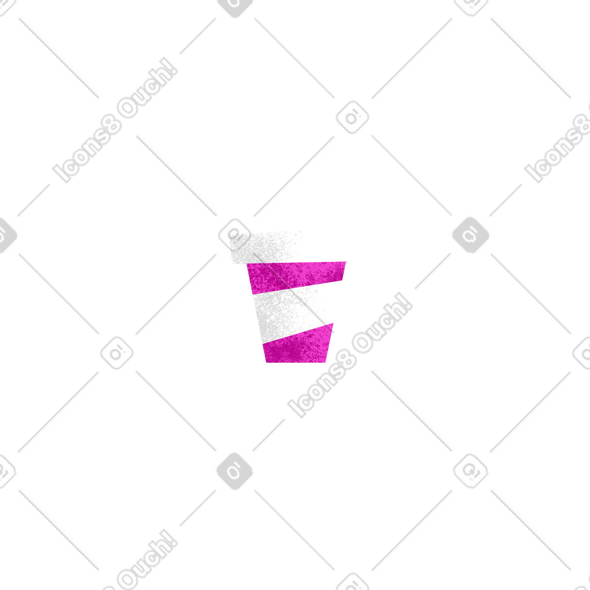 Striped coffee cup illustration in Flare style download in PNG, SVG
