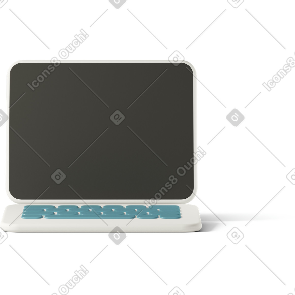 3D Casual life 스타일의 Black laptop screen 일러스트레이션 PNG, SVG 다운로드