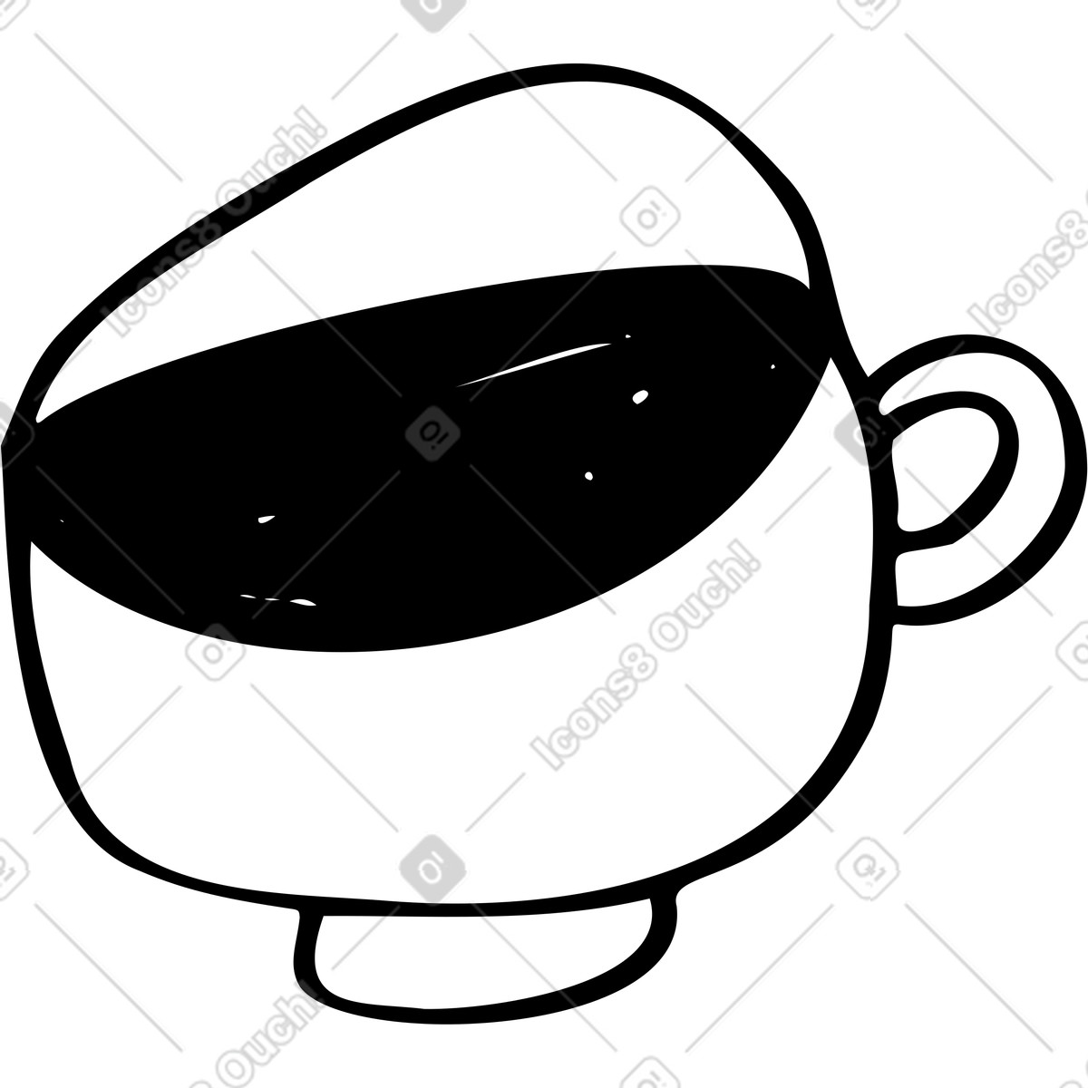 Ilustração de Xícara chá com em no estilo Marks para baixar em PNG, SVG