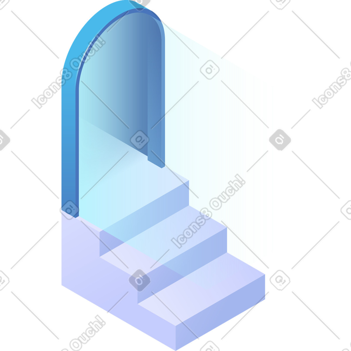 Door with stairs illustration in Quantum style download in PNG, SVG