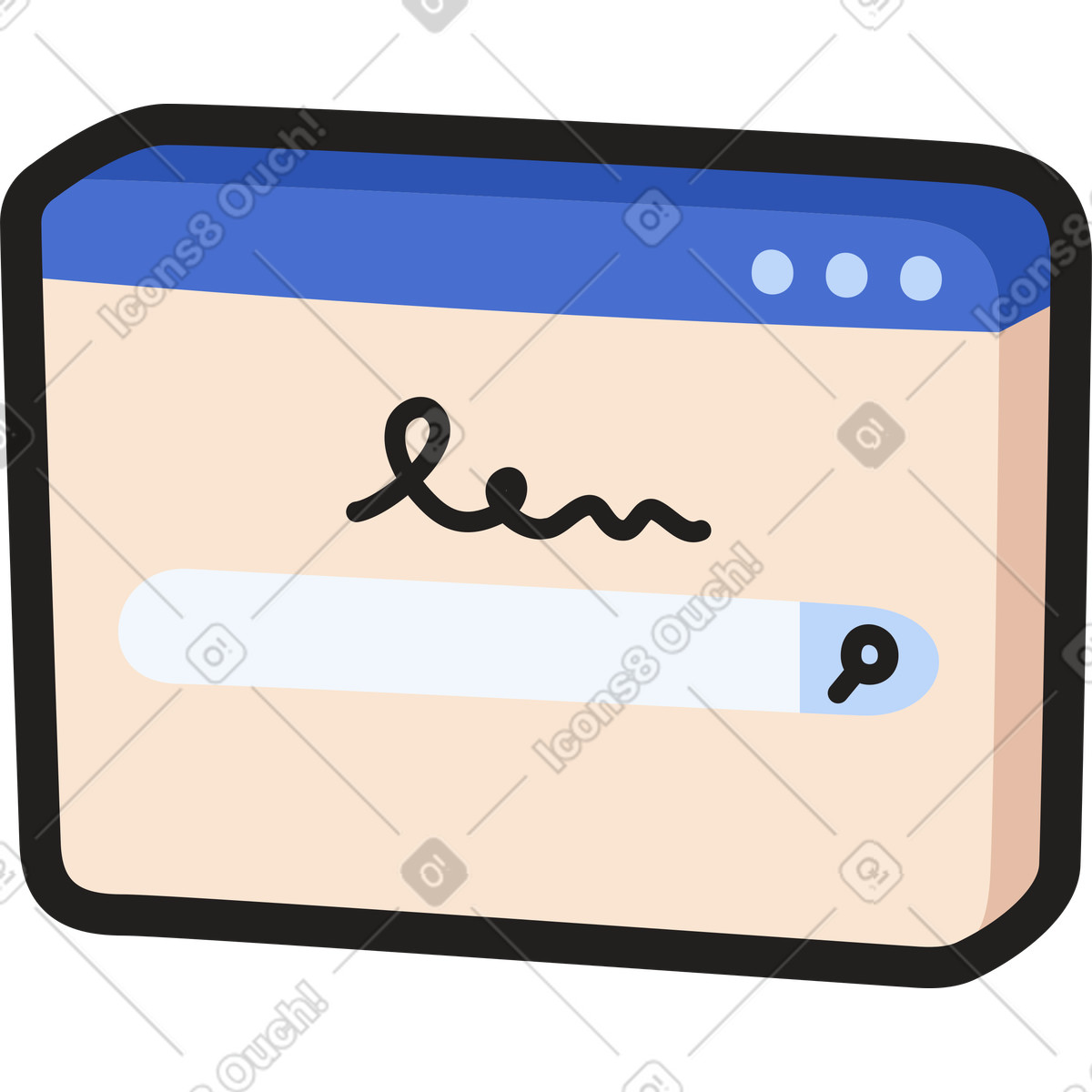 Browser illustration in Clipart style download in PNG, SVG