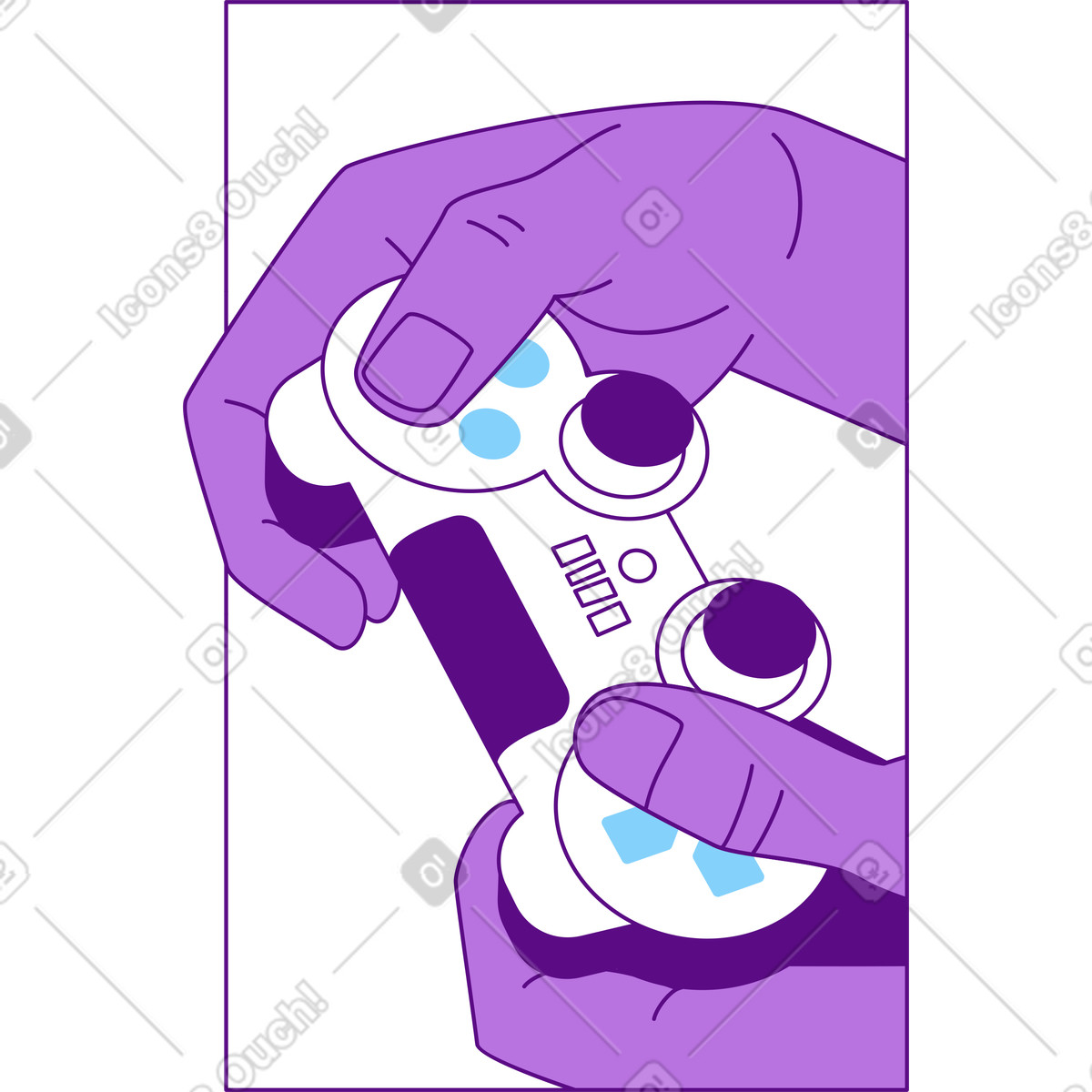 Ilustração de Mãos emolduradas com gamepad em no estilo Storyline para baixar em PNG, SVG