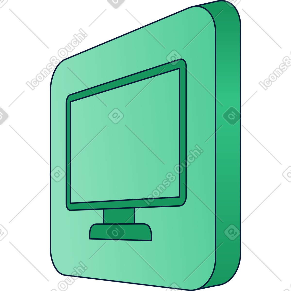 Ilustración Icono del monitor en estilo Neat a descargar en PNG y SVG
