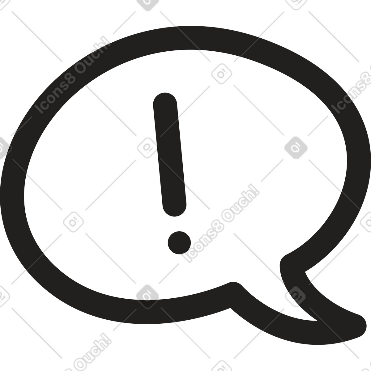 Ilustración Burbuja de diálogo con signo exclamación en estilo Little a descargar en PNG y SVG
