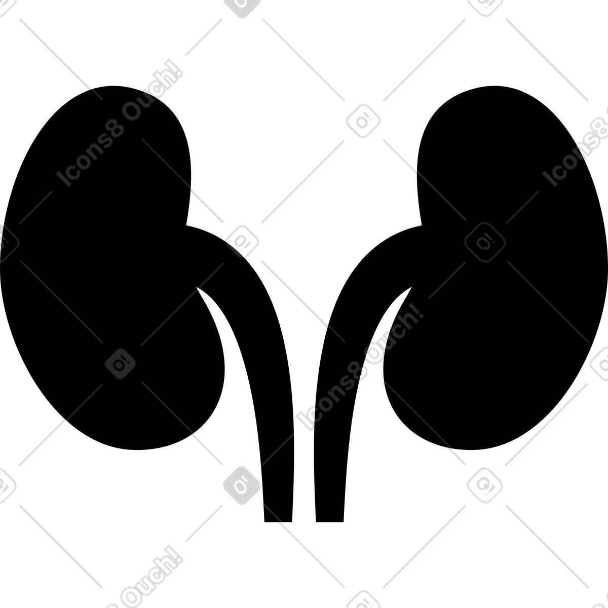 Nieren-Illustration im Memphis-Stil als Download in PNG, SVG