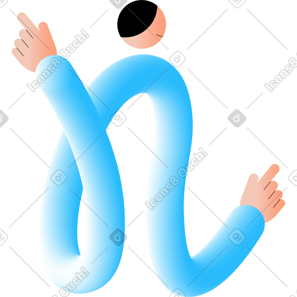下载 Knotty 风格的 男人指着某事 插画，支持 PNG、SVG 格式