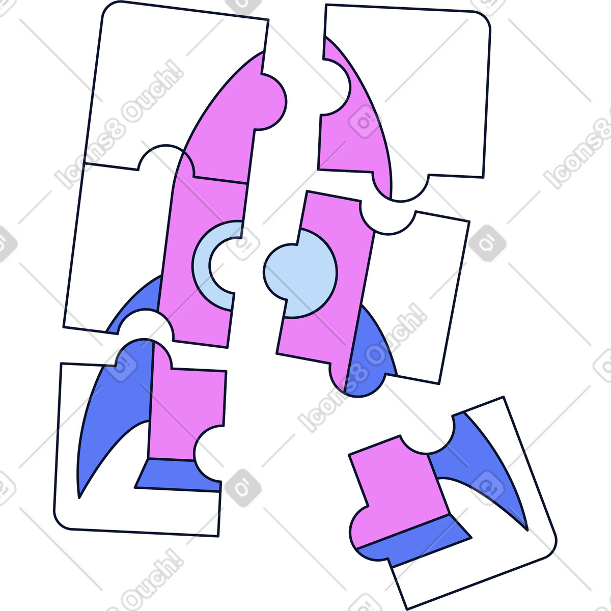 Rocket puzzle illustration featuring a maze design in clipart PNG SVG GIF