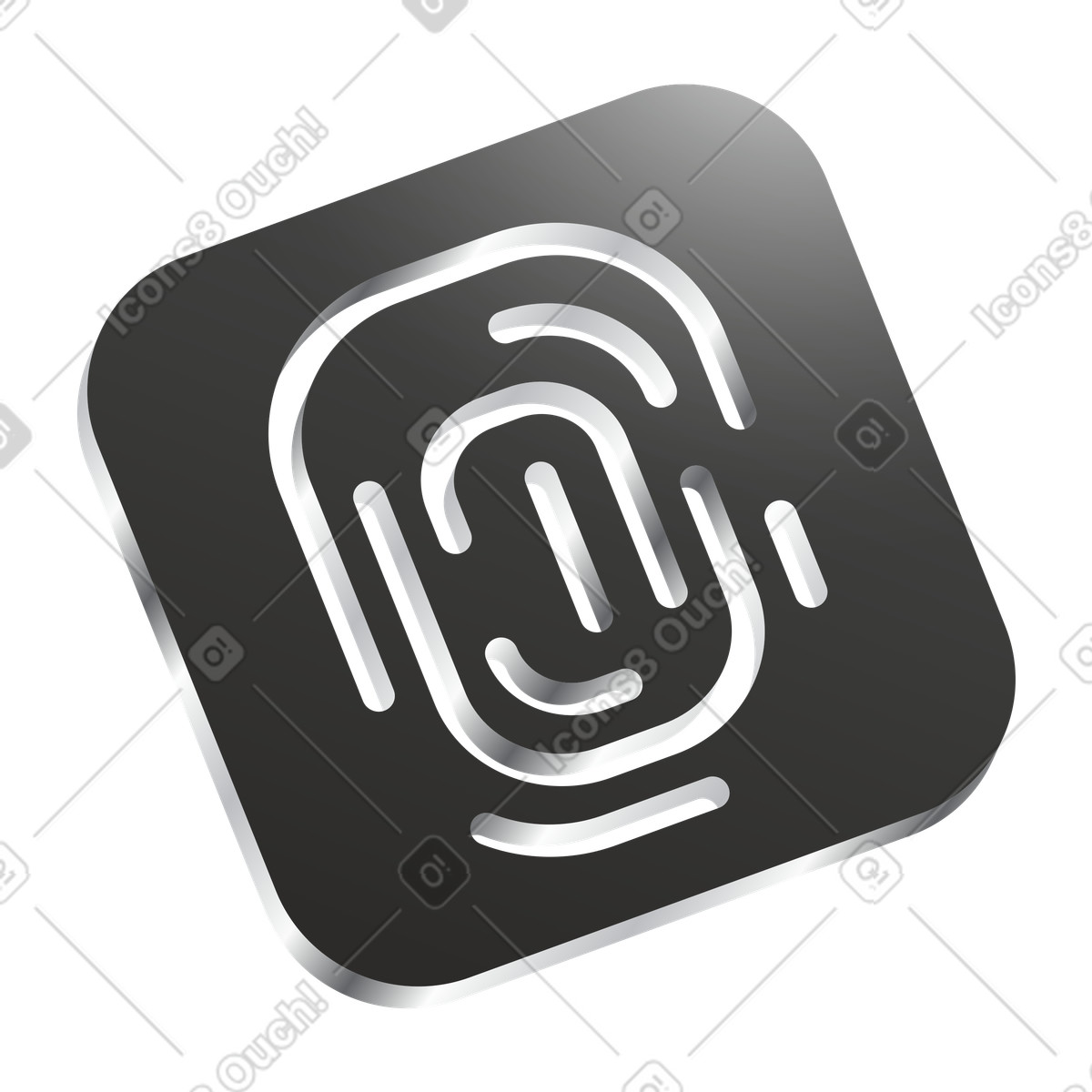 Icona dell'impronta digitale, autenticazione biometrica e sicurezza dei dati illustrazione in stile Token scarica in PNG, SVG