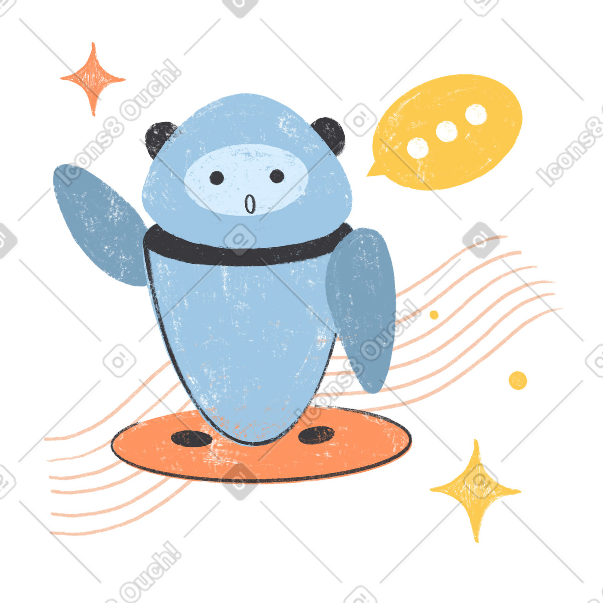 Cute robot assistant helping kids learn math illustration educational content clipart bundle