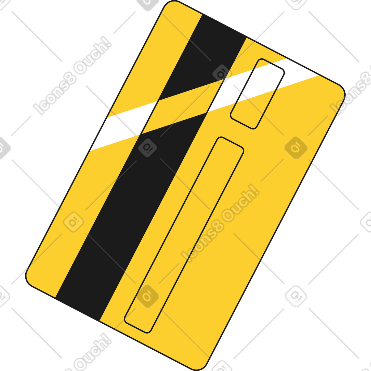 Ilustración Yellow bank card with highlights en estilo Taxi a descargar en PNG y SVG